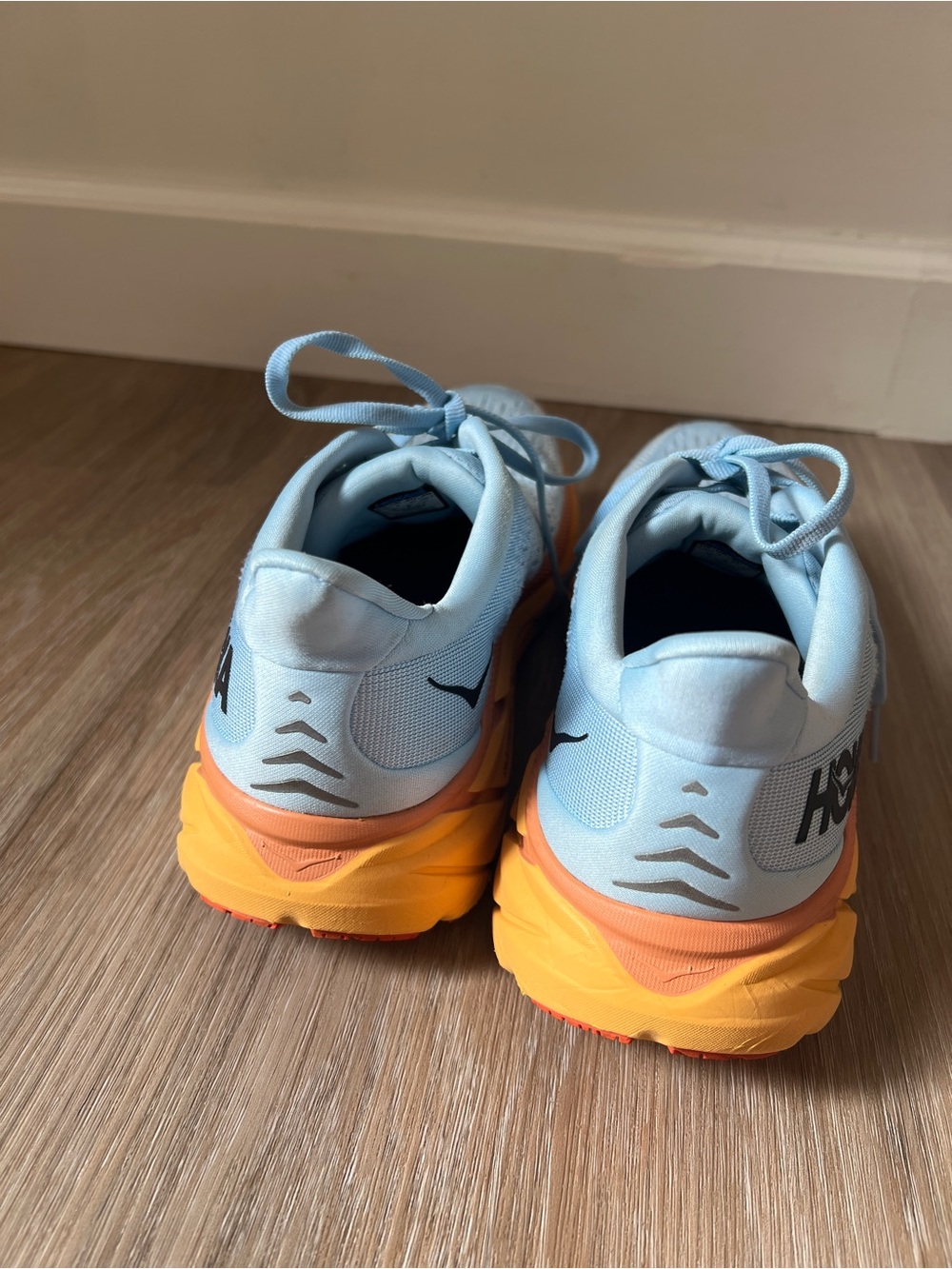 Hoka One One Clifton 8 Running Shoes Blue Orange Women’s 9.5B summer ice - Picture 5 of 10